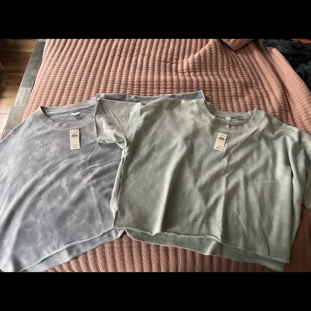 Two tie dye crop shirts